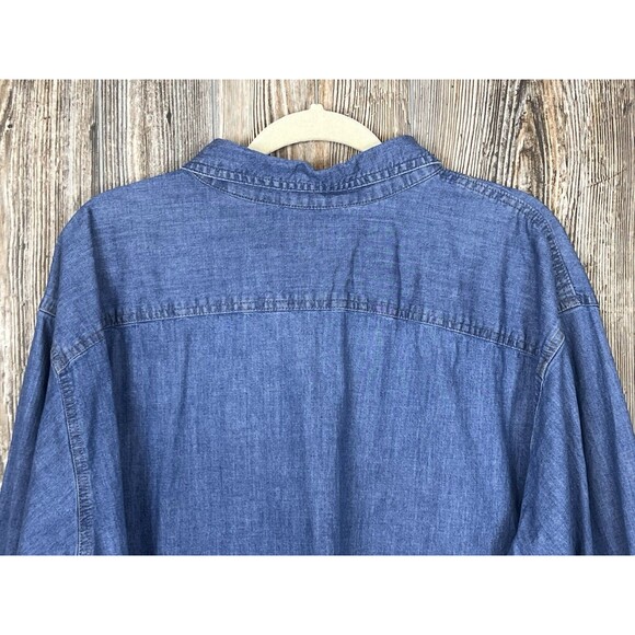 Wrangler Denim Shirt Mens 3XL Large Blue Cowboy Western Rodeo Ranch Horse - Picture 7 of 10